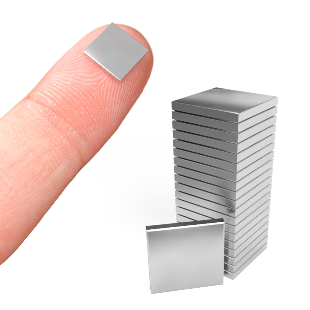 10x10x1mm - Neodym viereckig Magnete (20 Stk.)